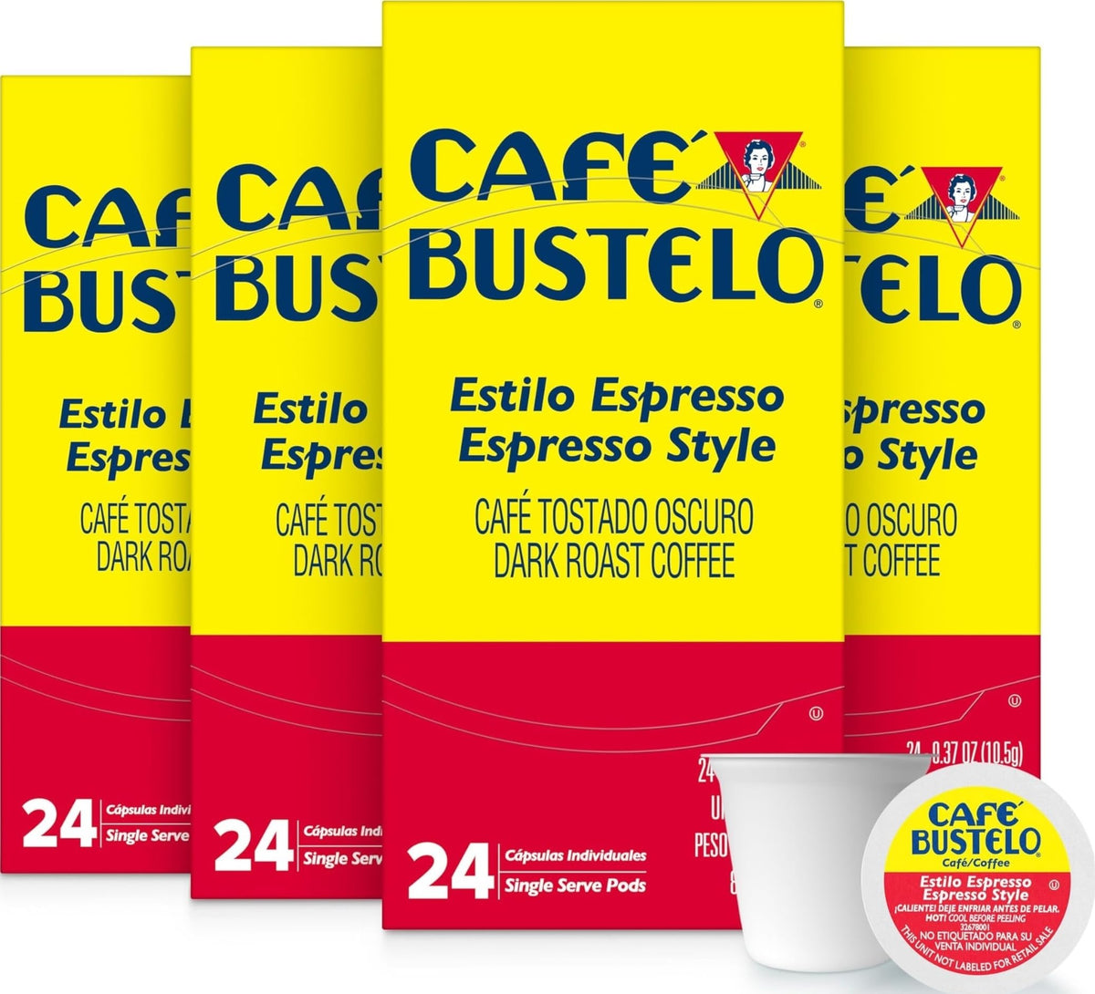 Café Bustelo front box packaging showing brand and bold roast for easy identification