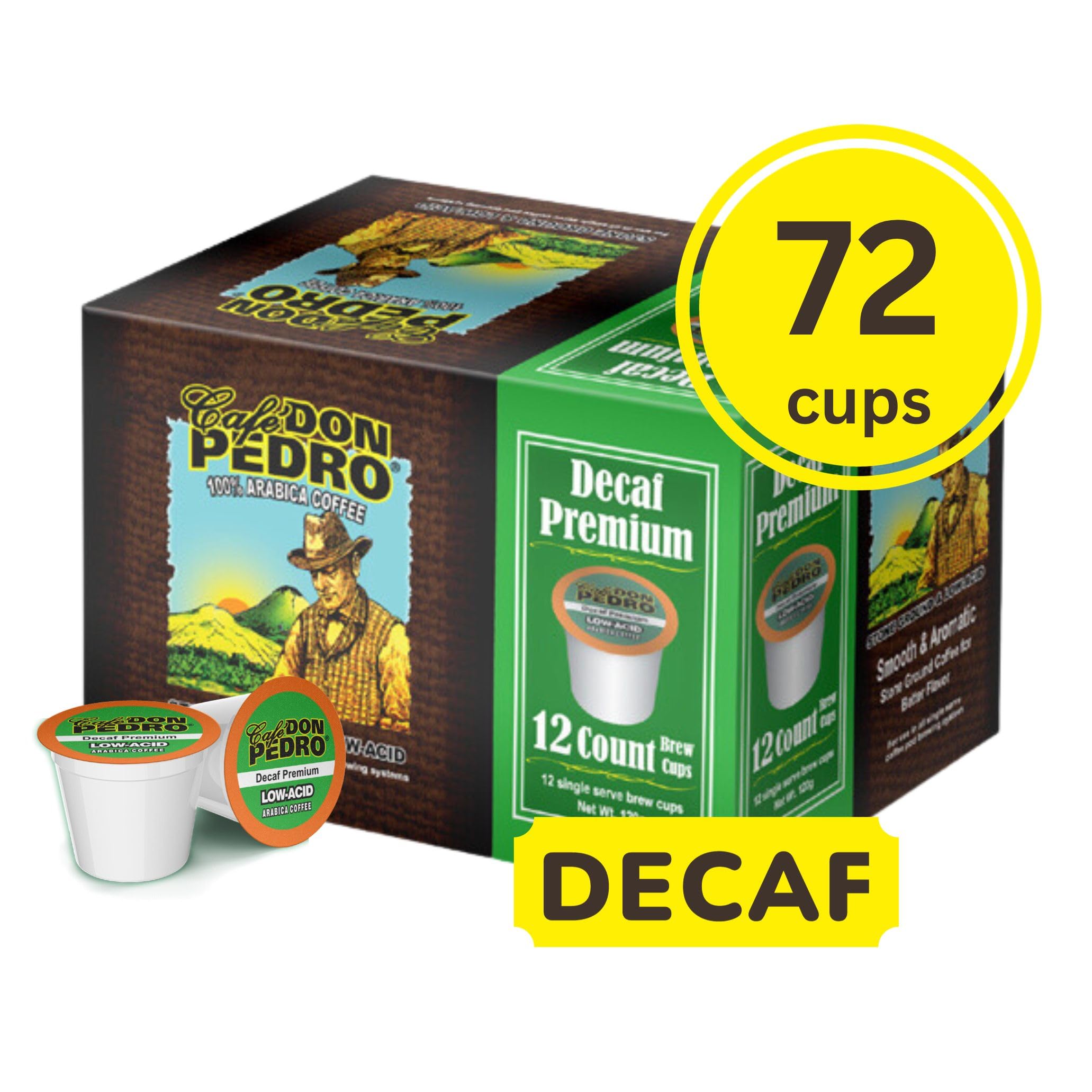 Cafe Don Pedro brewed cup on counter demonstrating smooth, low-acid coffee enjoyment