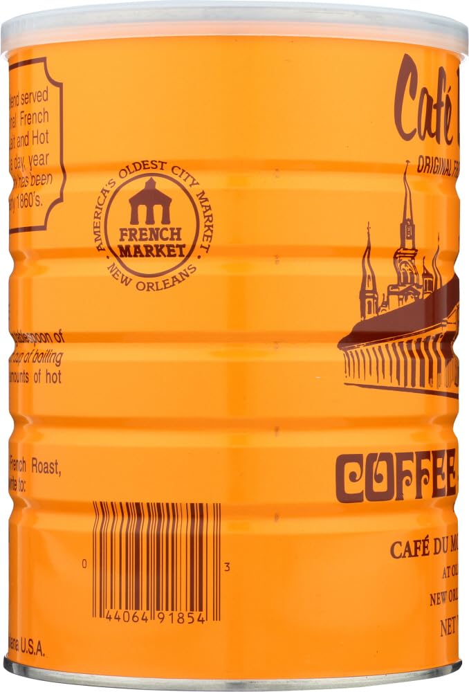 Cafe Du Monde close-up of ground coffee-chicory texture for rich flavor