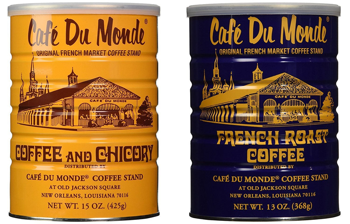 Cafe Du Monde front packaging showing both cans and bold branding for easy recognition and gifting