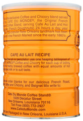 Cafe Du Monde poured café au lait demonstrating creamy, authentic taste