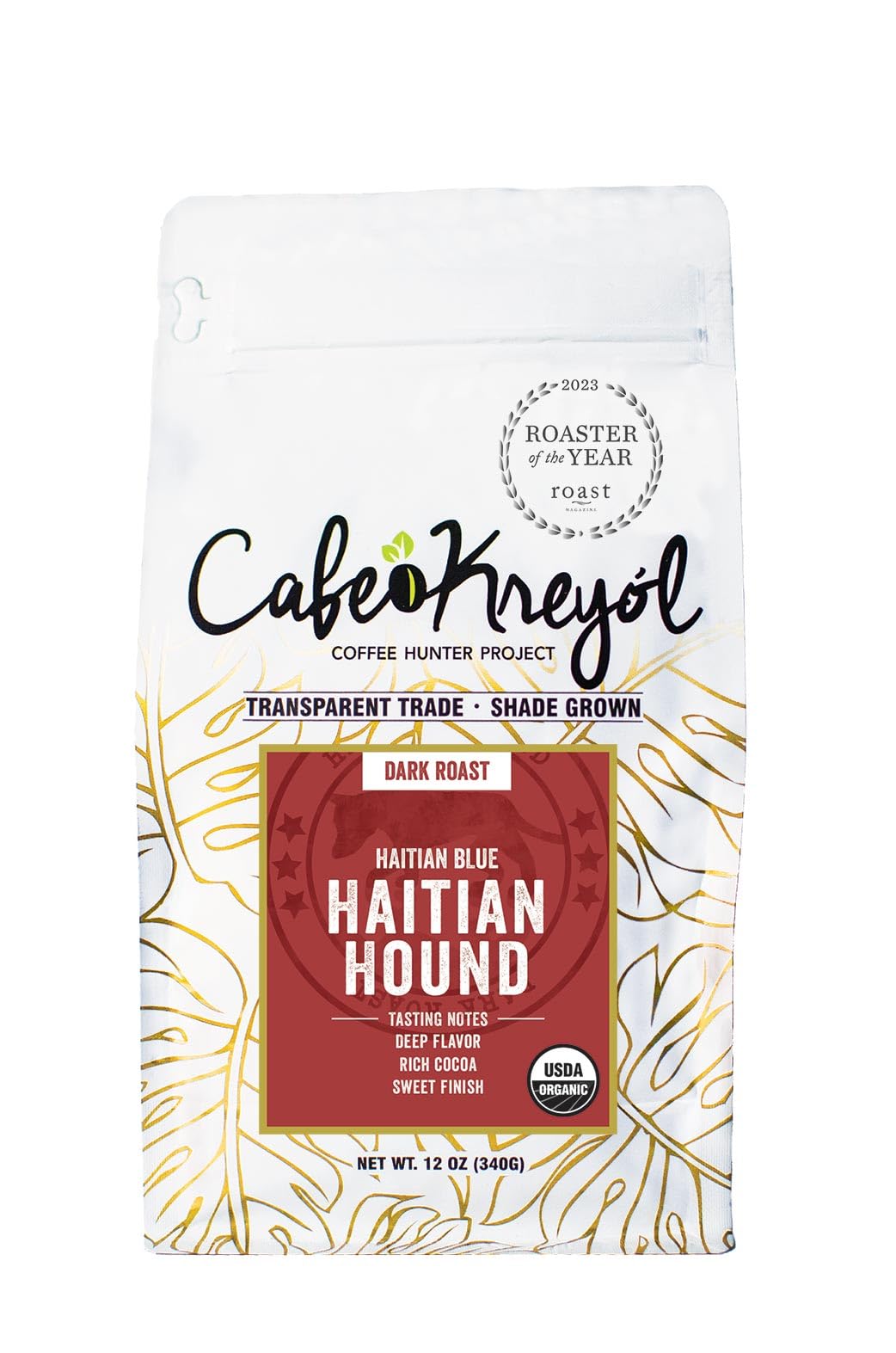 Cafe Kreyol front packaging showing 12 oz bag and clear labeling, supports informed purchase