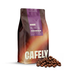 Cafely BanMe front packaging showing brand and roast benefits