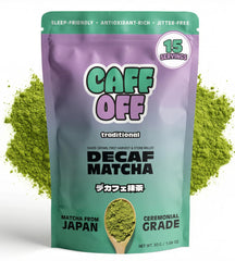 Caff Off front packaging pouch showing label and size, clear product identity and freshness