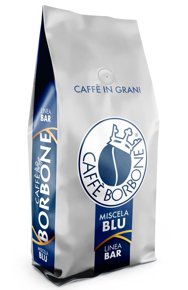Caffè Borbone bag in hand for scale, communicates 2.2 lb per bag size