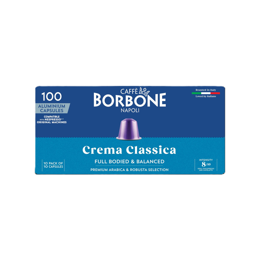 Caffè Borbone capsule top view showing sealed lid that preserves aroma and freshness