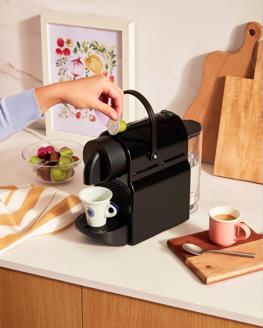 Caffè Borbone open box with capsules neatly arranged for convenient storage and access