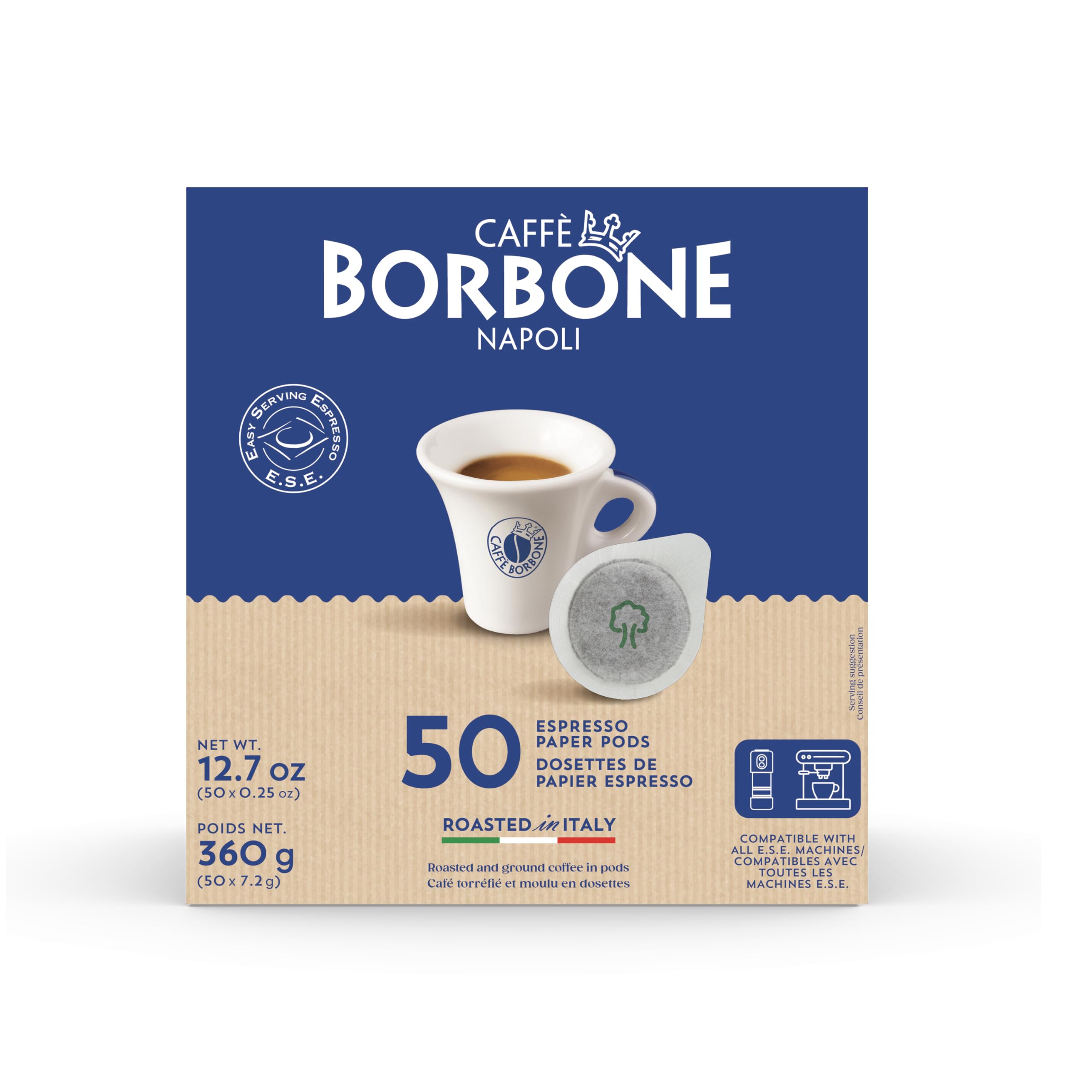 Caffè Borbone compostable paper pod to reduce waste and simplify cleanup