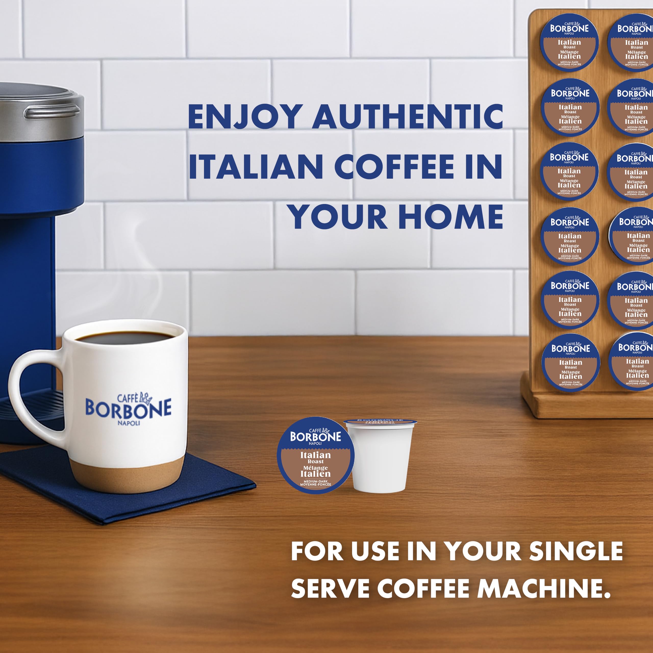 Caffè Borbone crema top shot displaying robust crema and balanced strength benefit