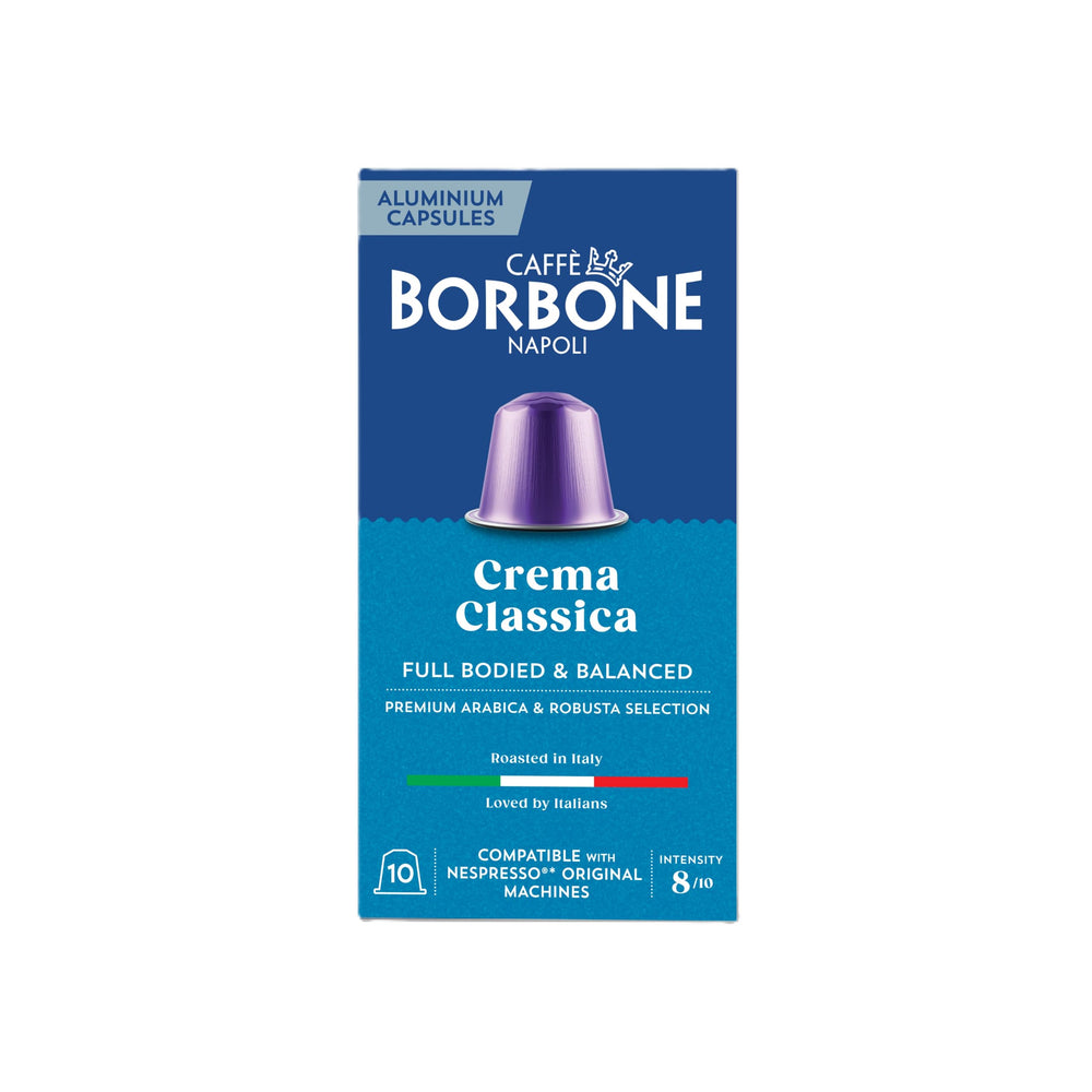 Caffè Borbone front packaging showing 100-count box and branding for quick identification