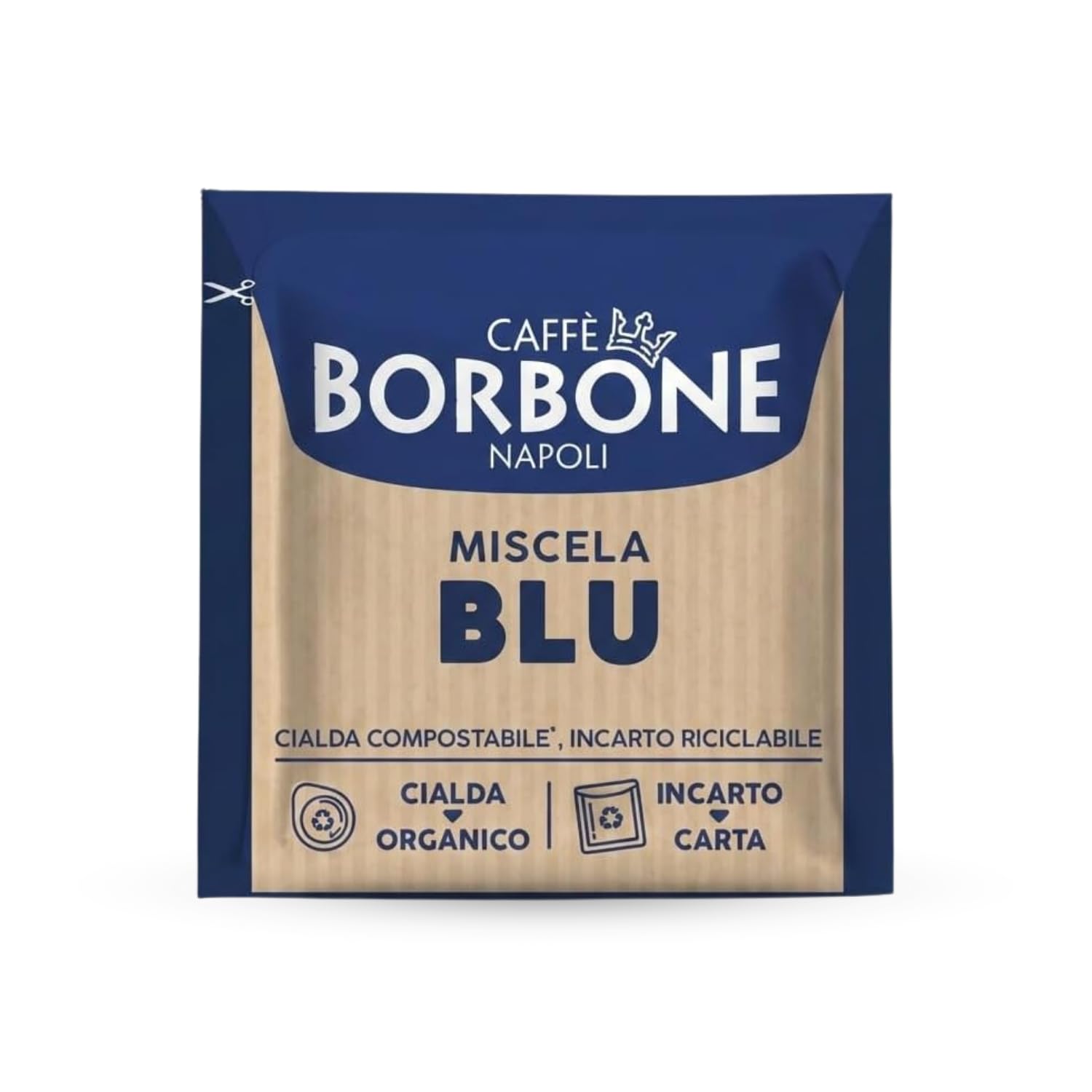 Caffè Borbone open pack revealing rows of pods for quick brewing