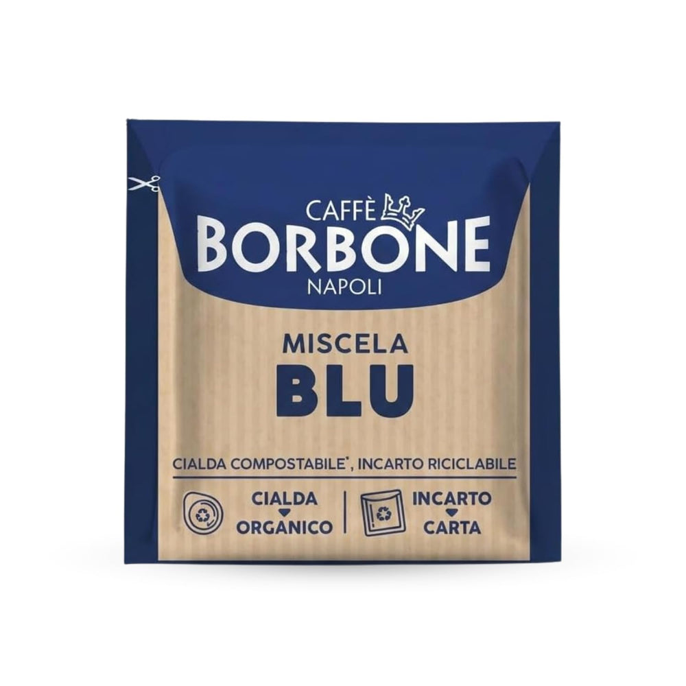 Caffè Borbone open pack revealing rows of pods for quick brewing