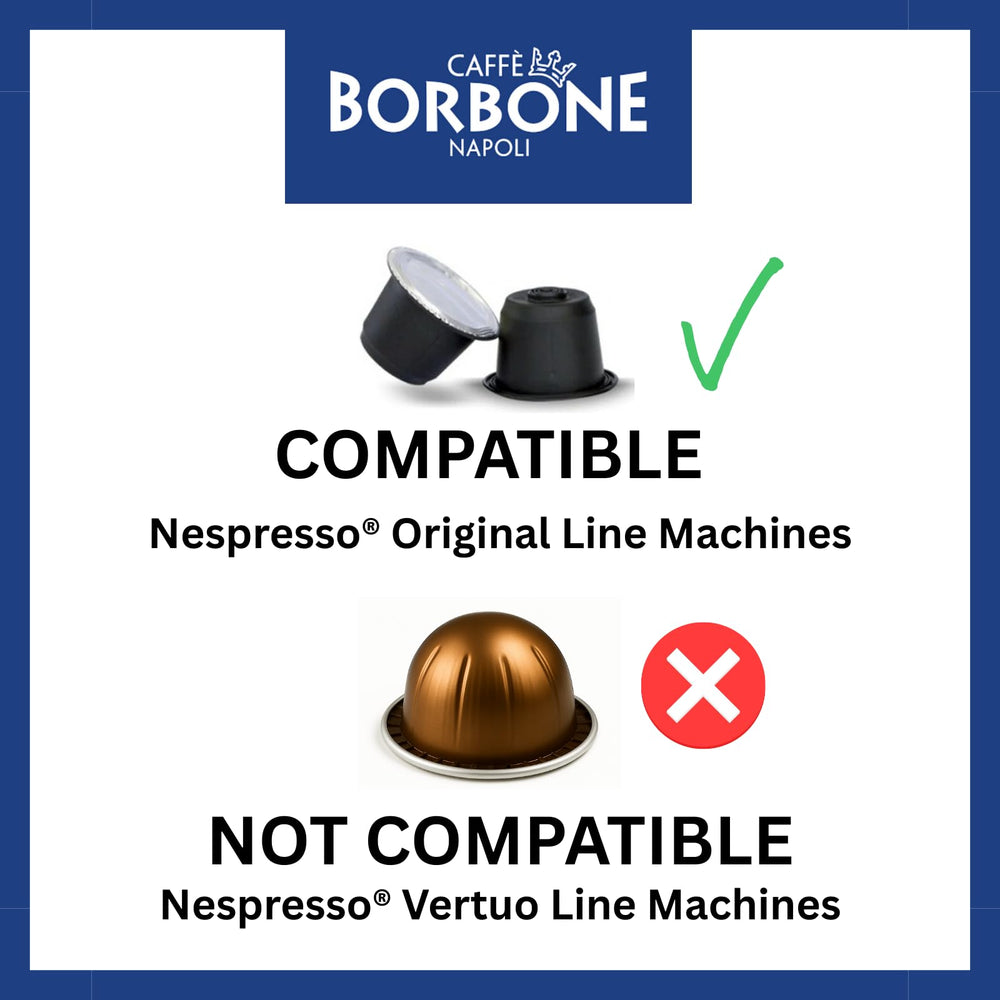 Caffè Borbone pod inserted in Nespresso Original machine for easy single-serve brewing