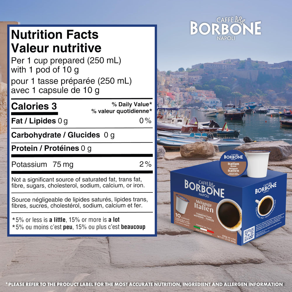 Caffè Borbone pod held in hand for size comparison conveying portable single-serve convenience