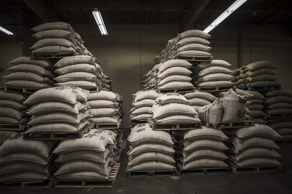 Caffe D'arte beans beside grinder illustrating fresh-ground control benefit