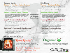Caffe D'arte espresso shot in a demitasse showing crema and rich color to showcase smooth body