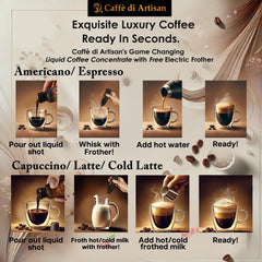 Caffè di Artisan close-up of pourable concentrate texture illustrating smooth mixability