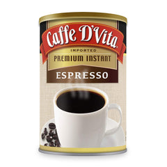 Caffe D'Vita 3 oz can front view showing branding and packaging benefit