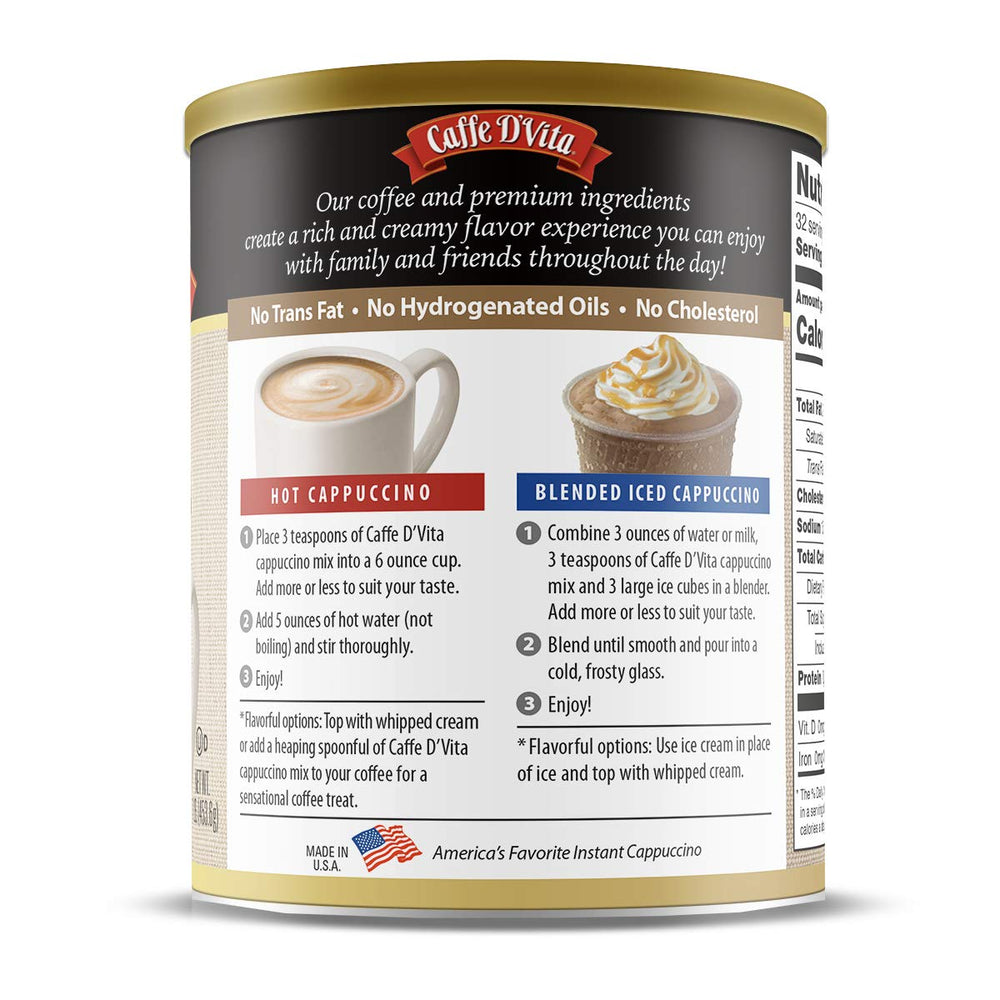 Caffe D'Vita iced hazelnut cappuccino in glass being poured showing refreshing convenience benefit