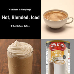 Caffe D'Vita powder close-up showing fine texture for quick dissolution