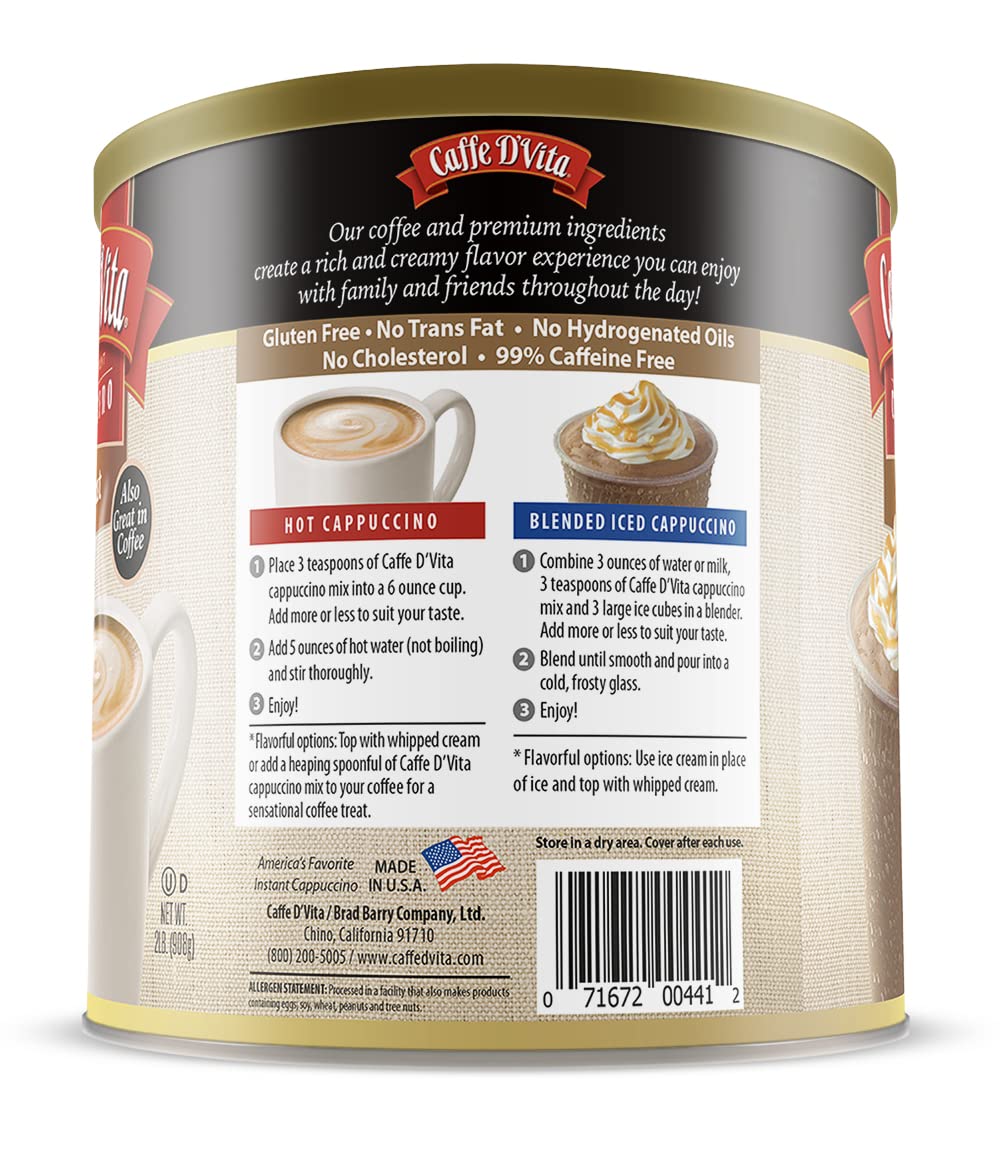 Caffe D'Vita prepared hazelnut cappuccino in cup demonstrates rich flavor