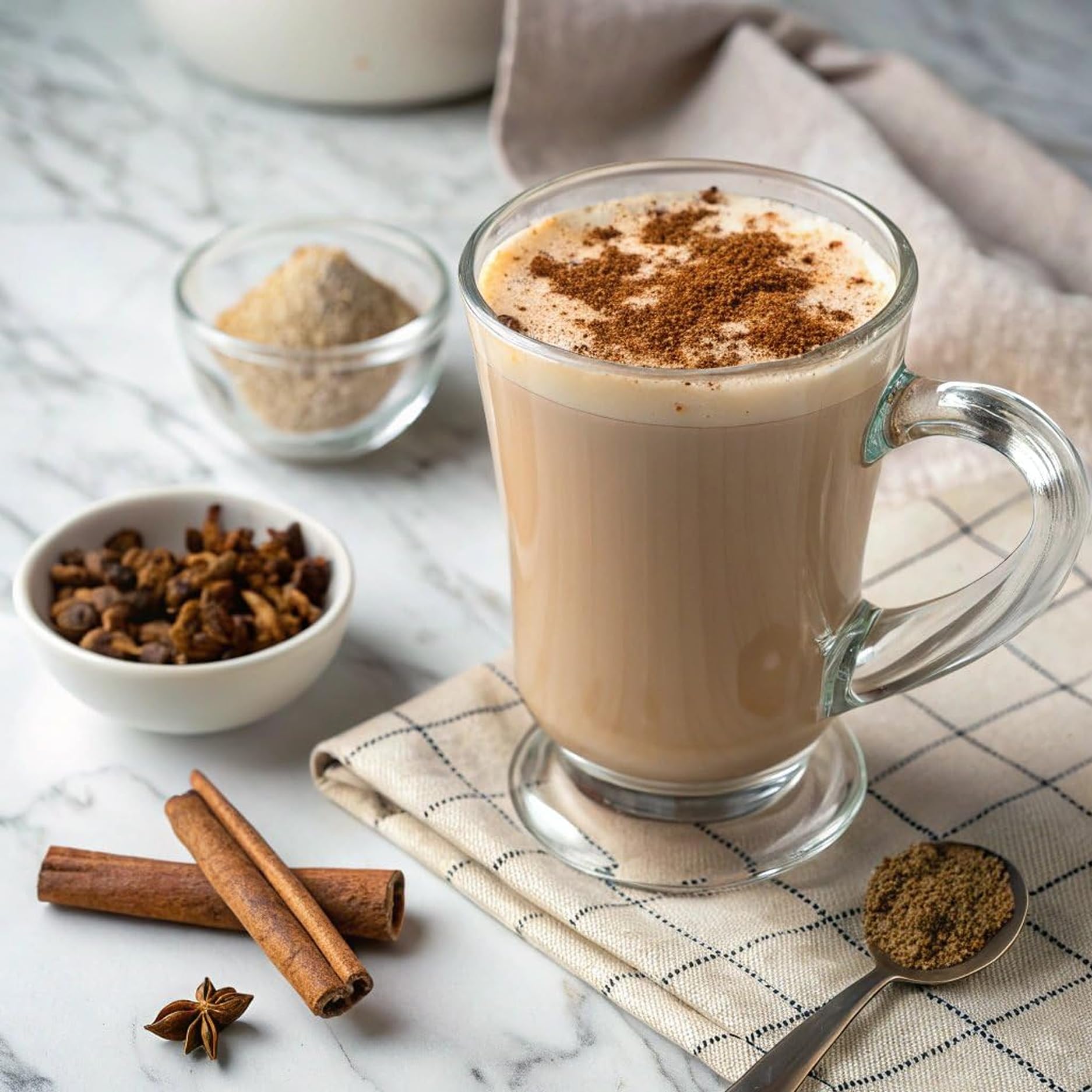 Caffe D'Vita prepared chai latte in cup displaying creamy texture and inviting aroma