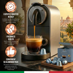 Caffè Garibaldi pod inserted in Nespresso Original machine for easy brewing