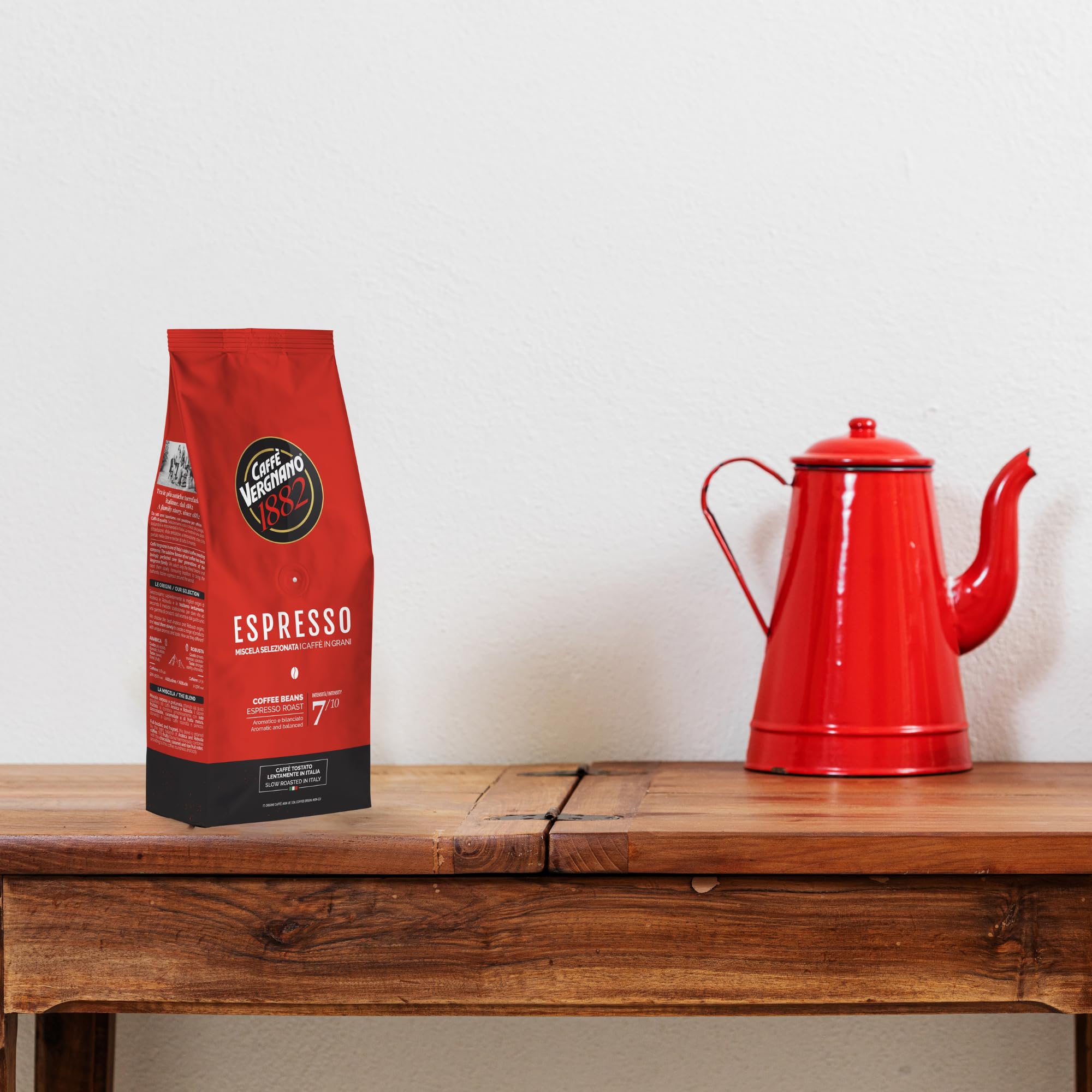 Caffe' Vergnano freshly ground coffee in moka pot demonstrating versatility