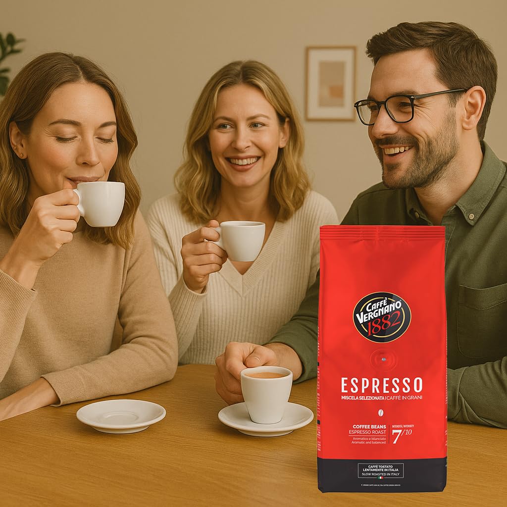 Caffe' Vergnano bag on kitchen counter suggesting everyday café quality