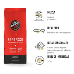 Caffe' Vergnano espresso pour into cup showing rich crema and body