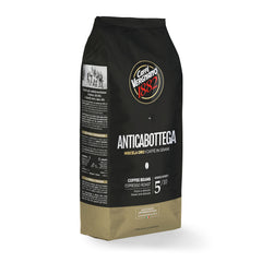 Caffè Vergnano Antica Bottega front packaging showing 2.2 lb bag and Italian roast benefit