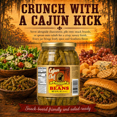 Cajun Chef beans used as Bloody Mary garnish adding spicy flavor