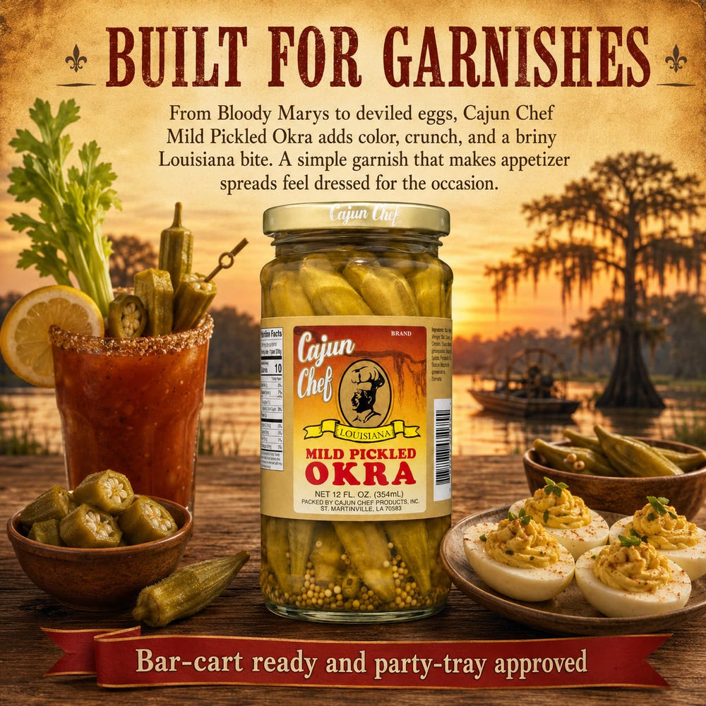 Cajun Chef close-up of okra pod texture highlighting crispness and crunch benefit
