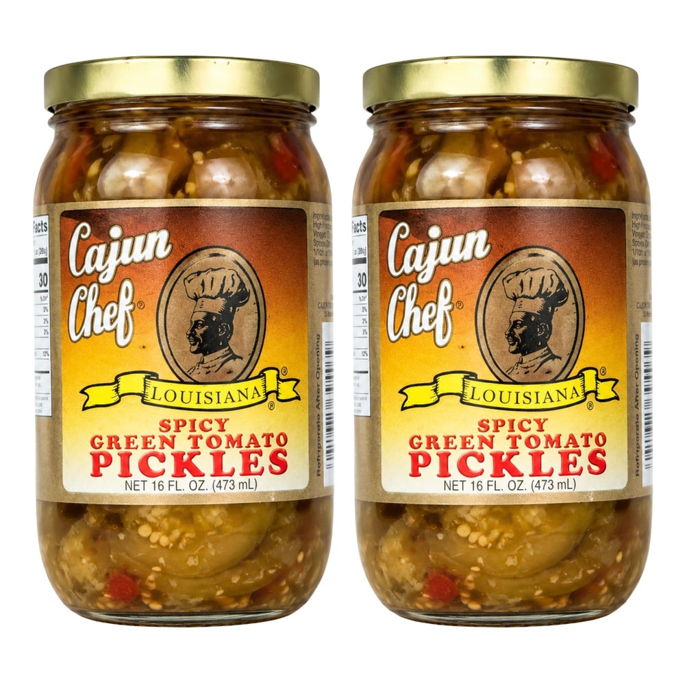 Cajun Chef front packaging showing two 16 oz jars and brand benefit bright flavor