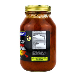 Cajun Power label closeup highlighting Creole-Italian recipe and authenticity