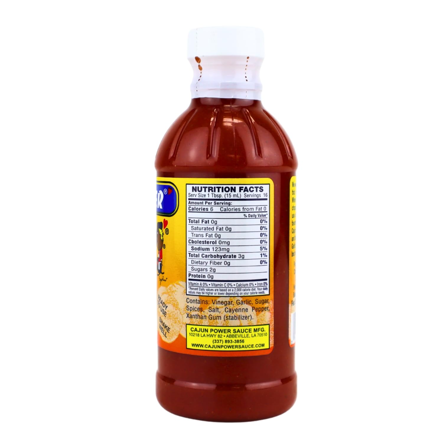 Cajun Power Original bottle label close-up highlighting authentic Louisiana recipe