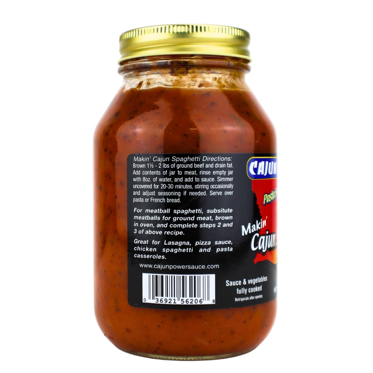 Cajun Power sauce poured showing thick texture and rich tomato benefit