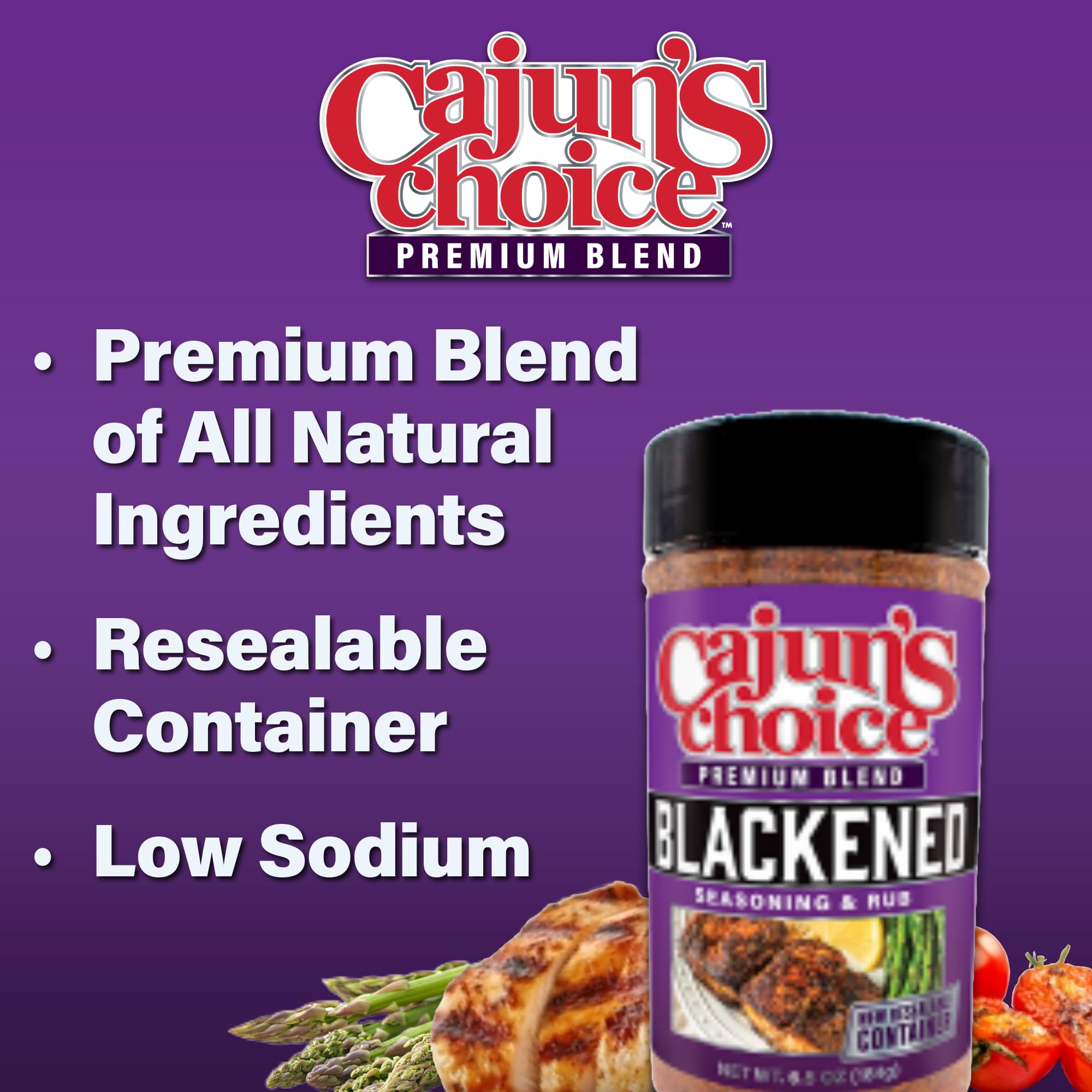 Cajun's Choice applied to grilled chicken for bold crust and dinner ready