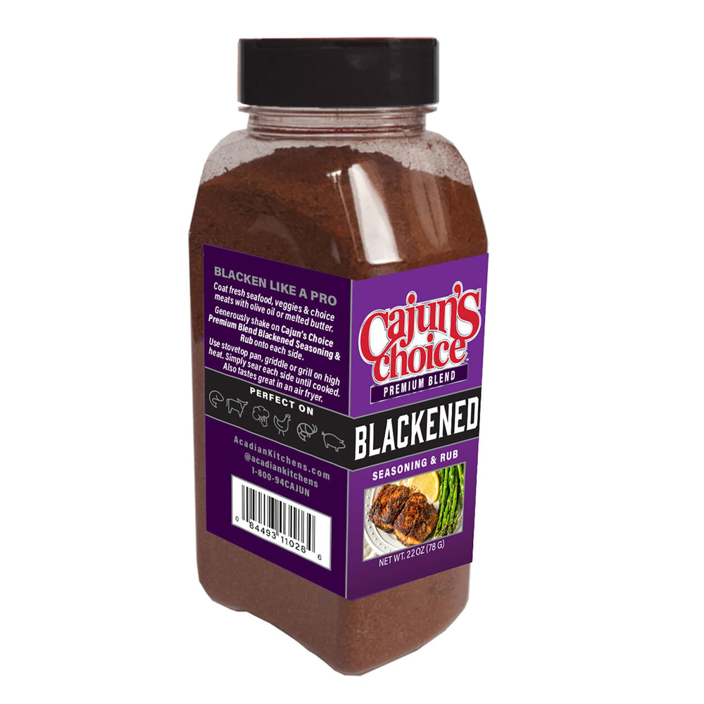 Cajun's Choice open jar revealing coarse rub texture and easy seasoning