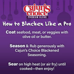 Cajun's Choice shaker top close-up illustrating easy sprinkle control for precise seasoning