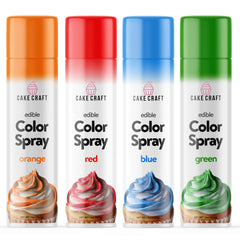 Cake Craft front packaging showing four colorful cans, vibrant presentation benefit