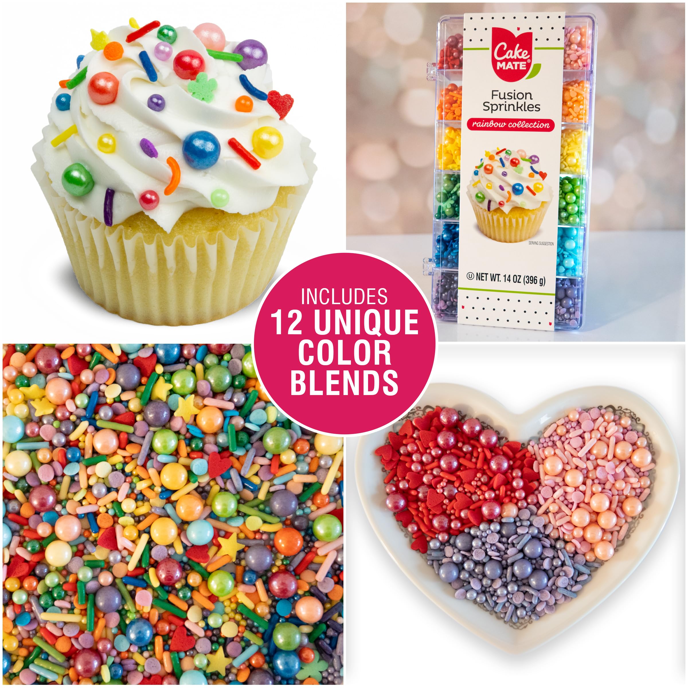 Cake Mate sprinkles applied to cupcake for instant festive visual appeal