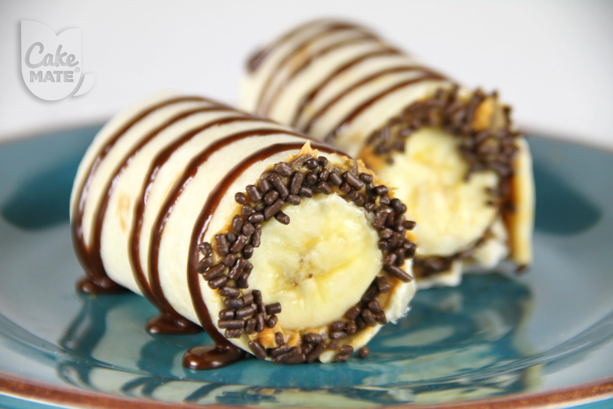 Cake Mate sprinkles topping ice cream bowl adding chocolate crunch