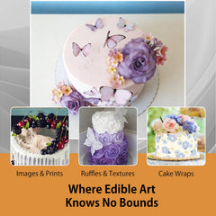 CAKESTAR printed design applied on cake showing crisp edible image