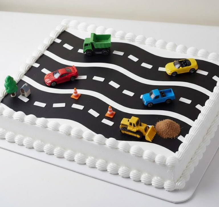 CakeSupplyShop Celebrations close-up printed roadway texture for crisp realistic detail