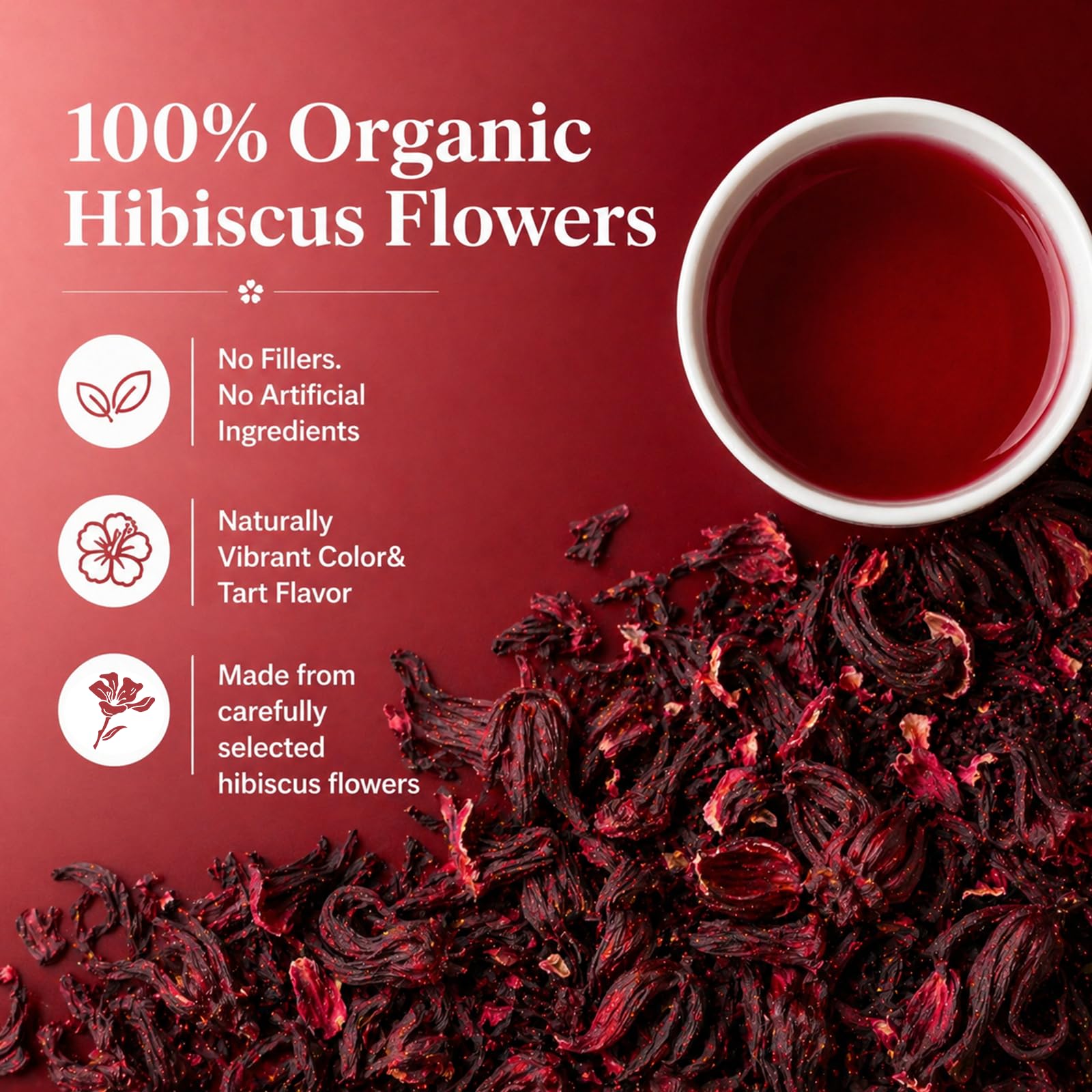 calhealing brewing a hot cup releasing deep red color for comforting, caffeine-free drink