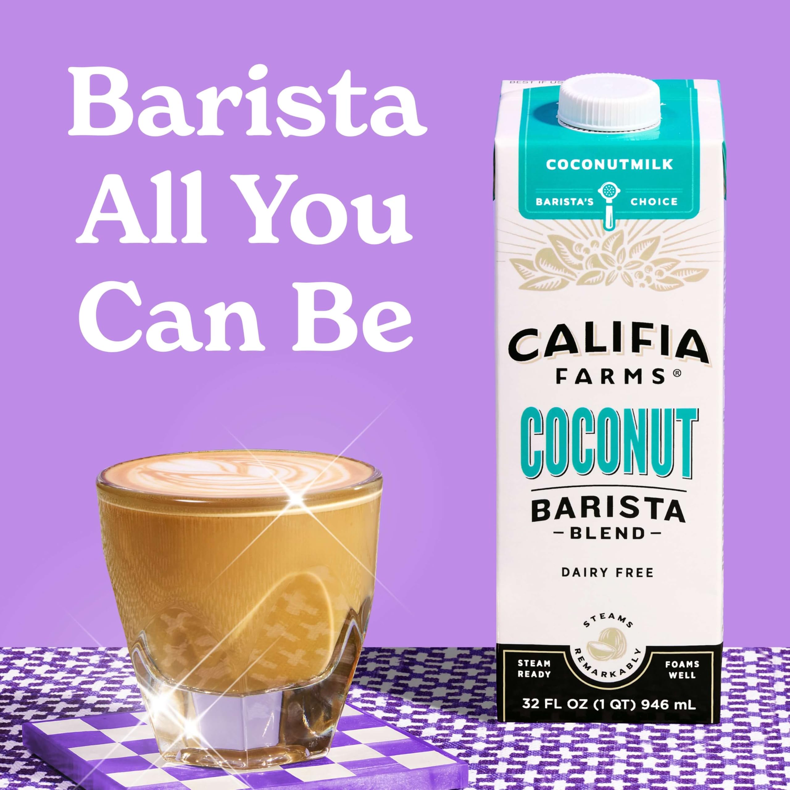 Califia Farms nutrition label close‑up with ingredient clarity benefit
