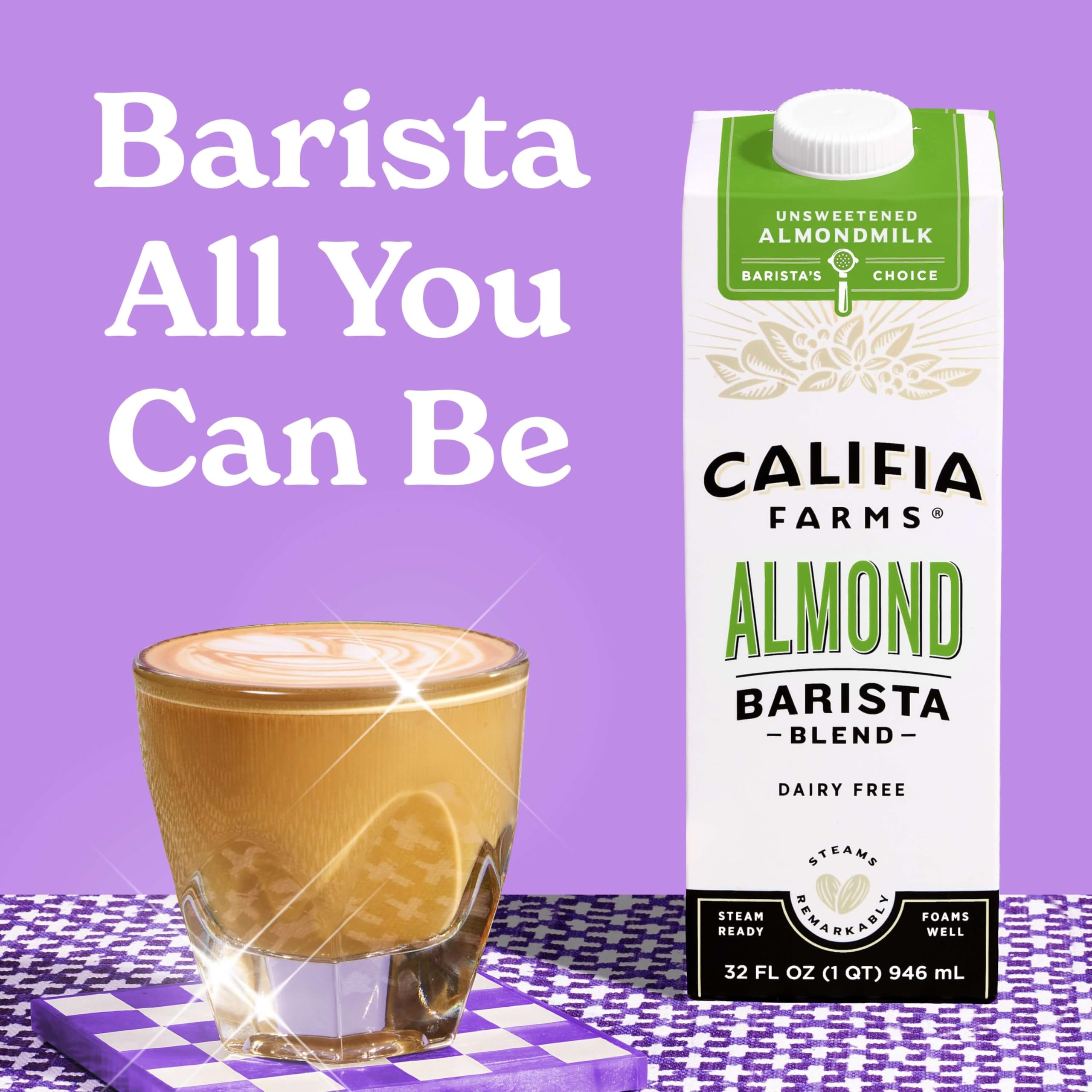 Califia Farms close-up of creamy foam texture ideal for latte art