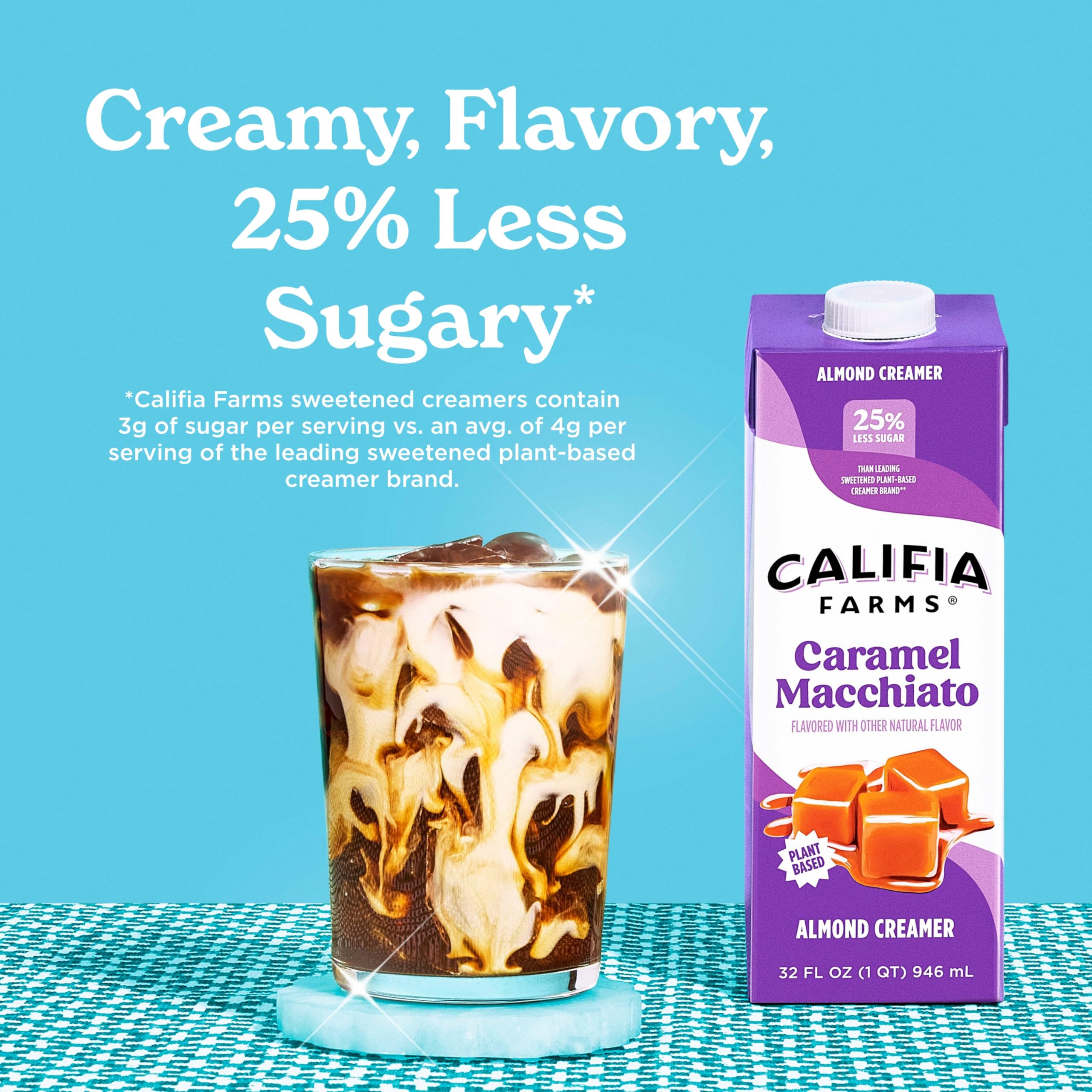 Califia Farms close-up of creamer texture emphasizing creamy consistency