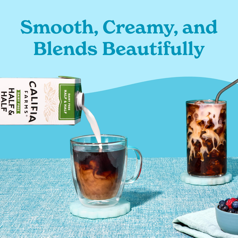 Califia Farms nutritional label and certifications highlighting vegan and keto benefits